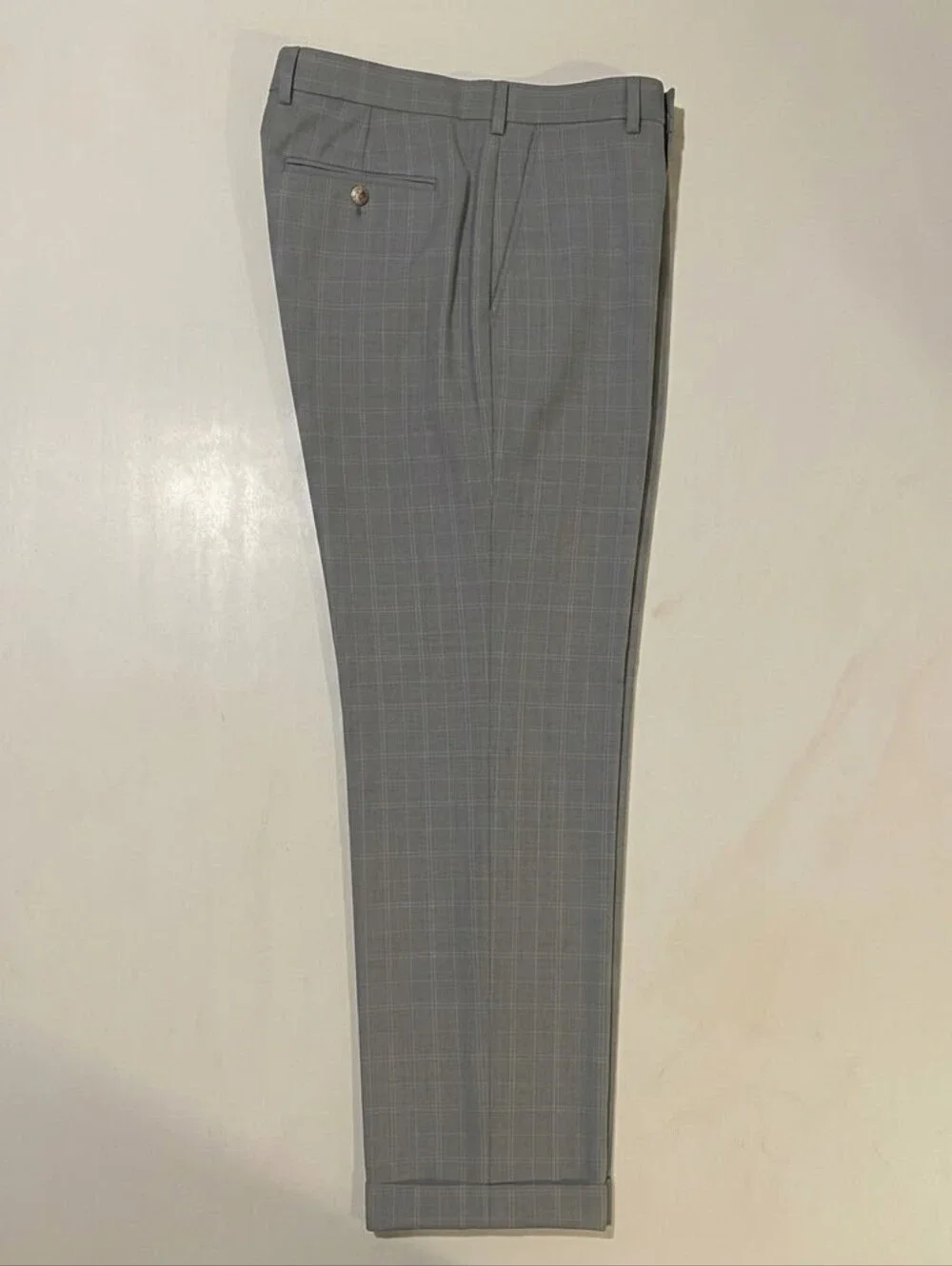 Greg Norman Men’s Grey Plaid Golf Pants 38x32 Business Casual Trousers
